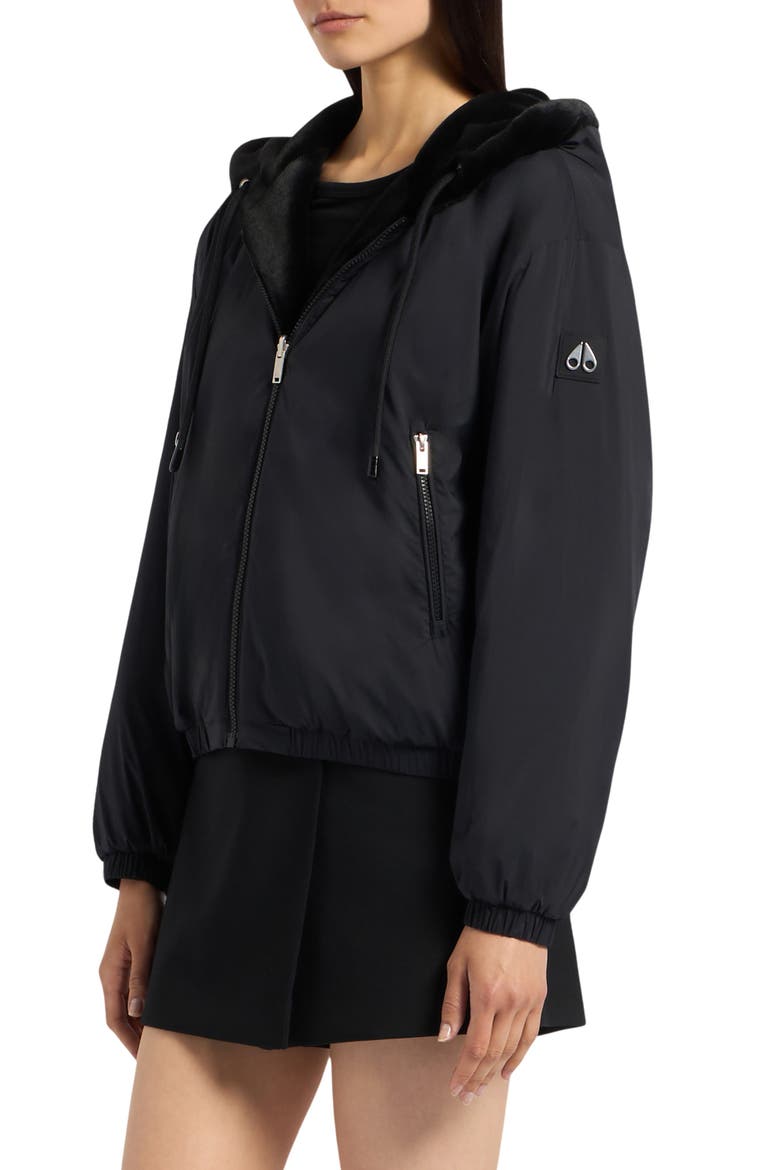 Eaton Bunny Reversible Faux Fur Hooded Jacket, Alternate, color, BLACK/BLACK - 313