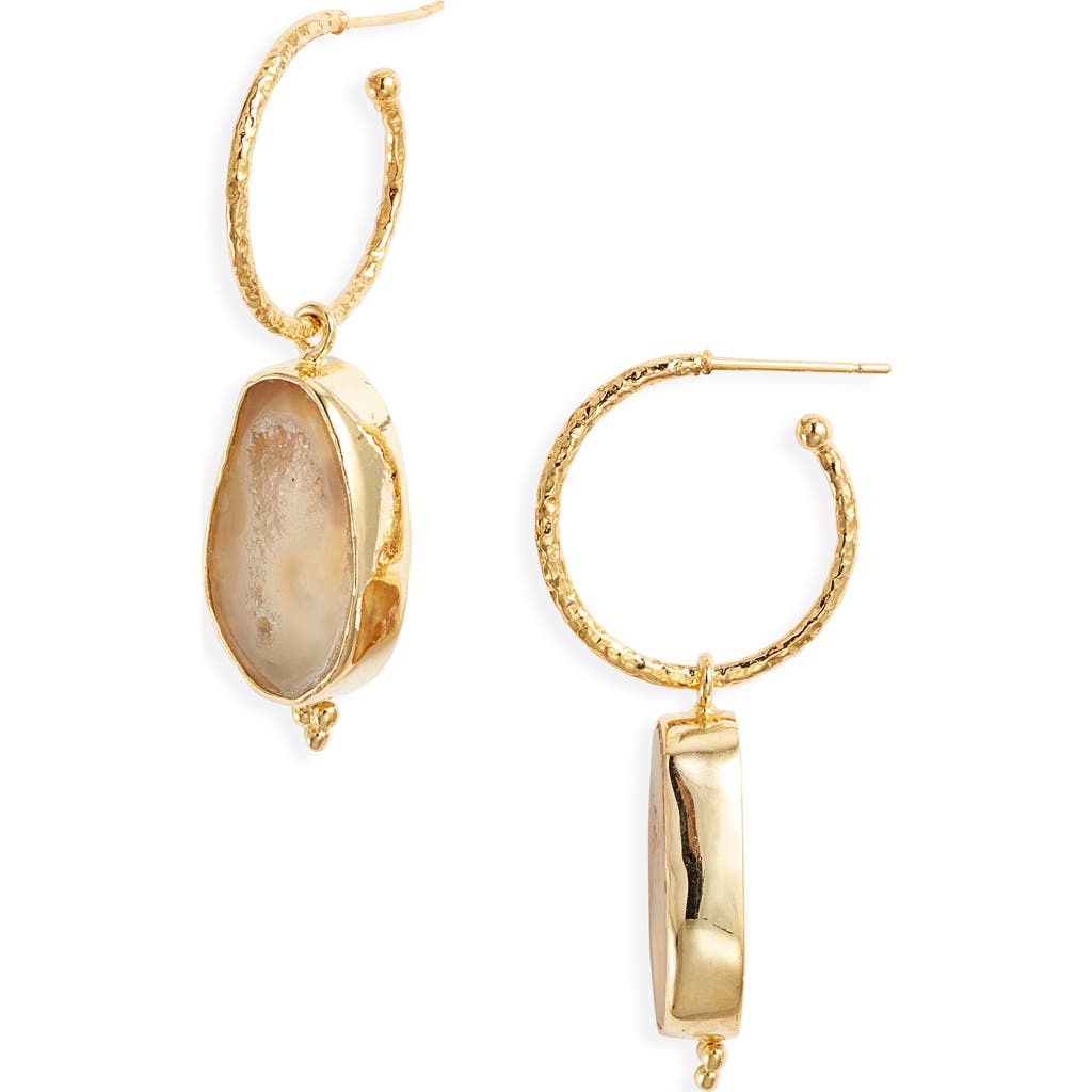 Kiara By Ki-ele Bianca Geode Drop Earrings In Gold