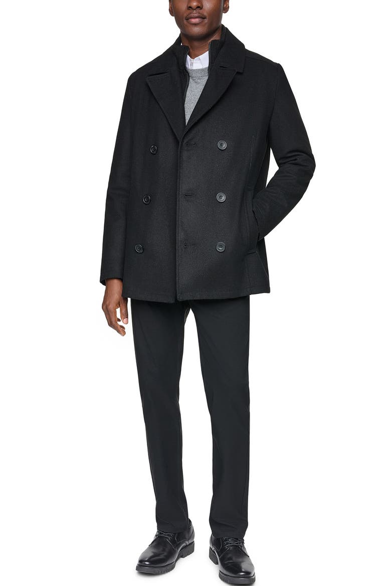 Classic Wool Peacoat, Alternate, color, BLACK