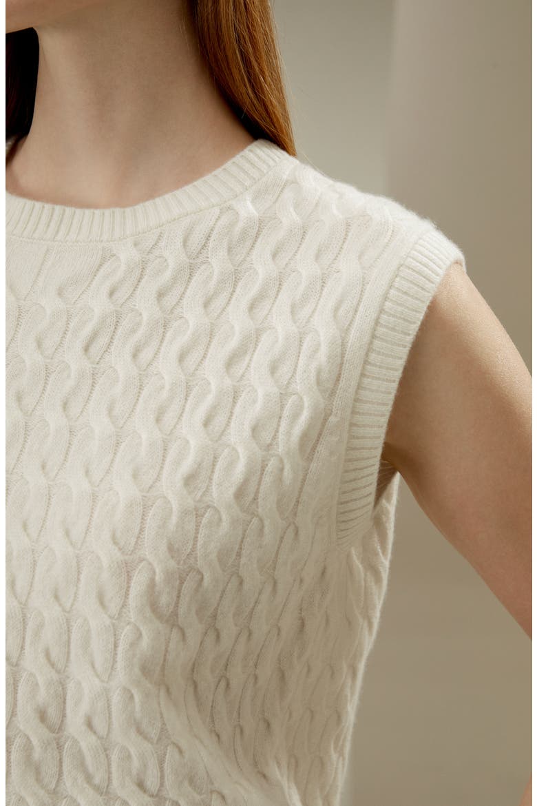 Women's Baby Cashmere Sweater Vest, Alternate, color, White