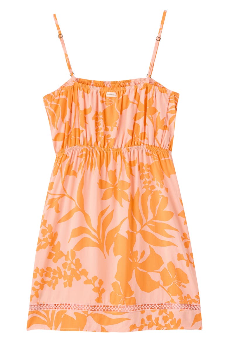 Kids' Alden Tropical Dropout Dress, Alternate, color, PEACH LIGH