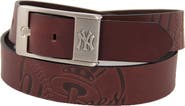 EAGLES WINGS Men's Brown New York Yankees Brandish Leather Belt