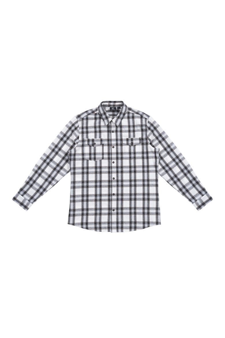 Plaid Flannel Shirt, Main, color, IVORY BLACK