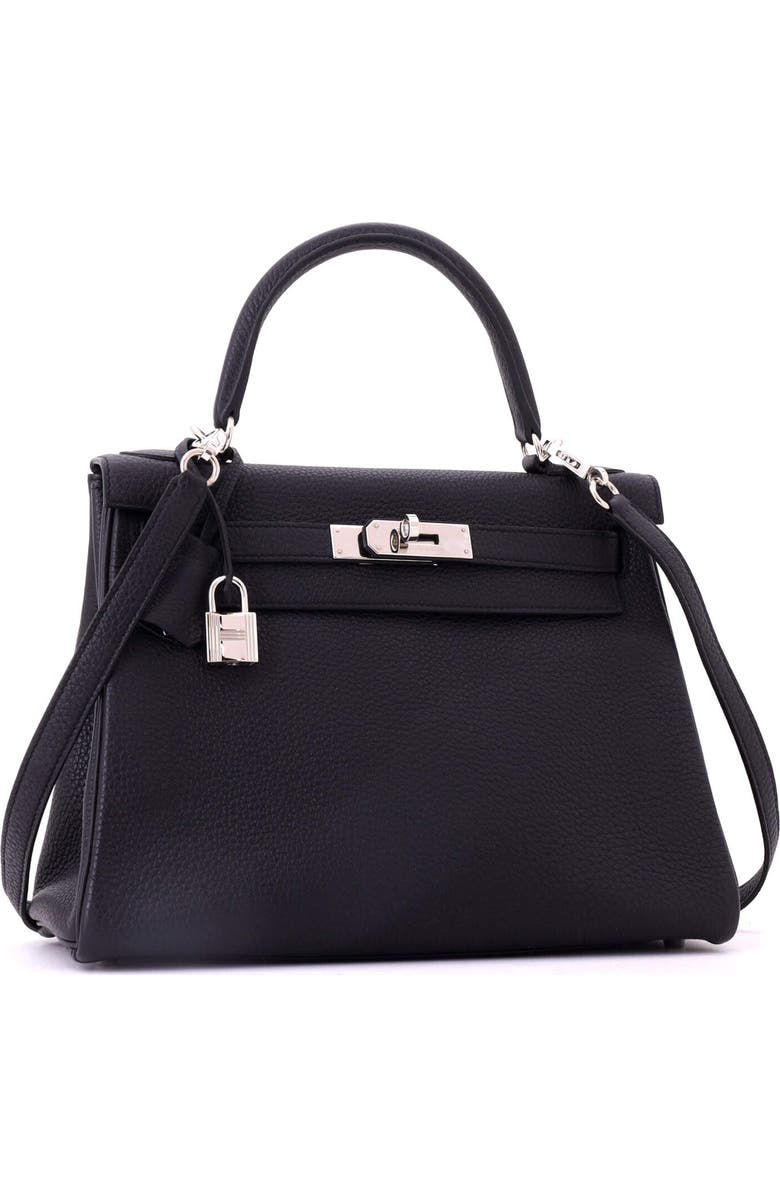Pre-Owned Hermes Kelly Handbag Black Togo with Palladium Hardware 28, Alternate, color, Noir
