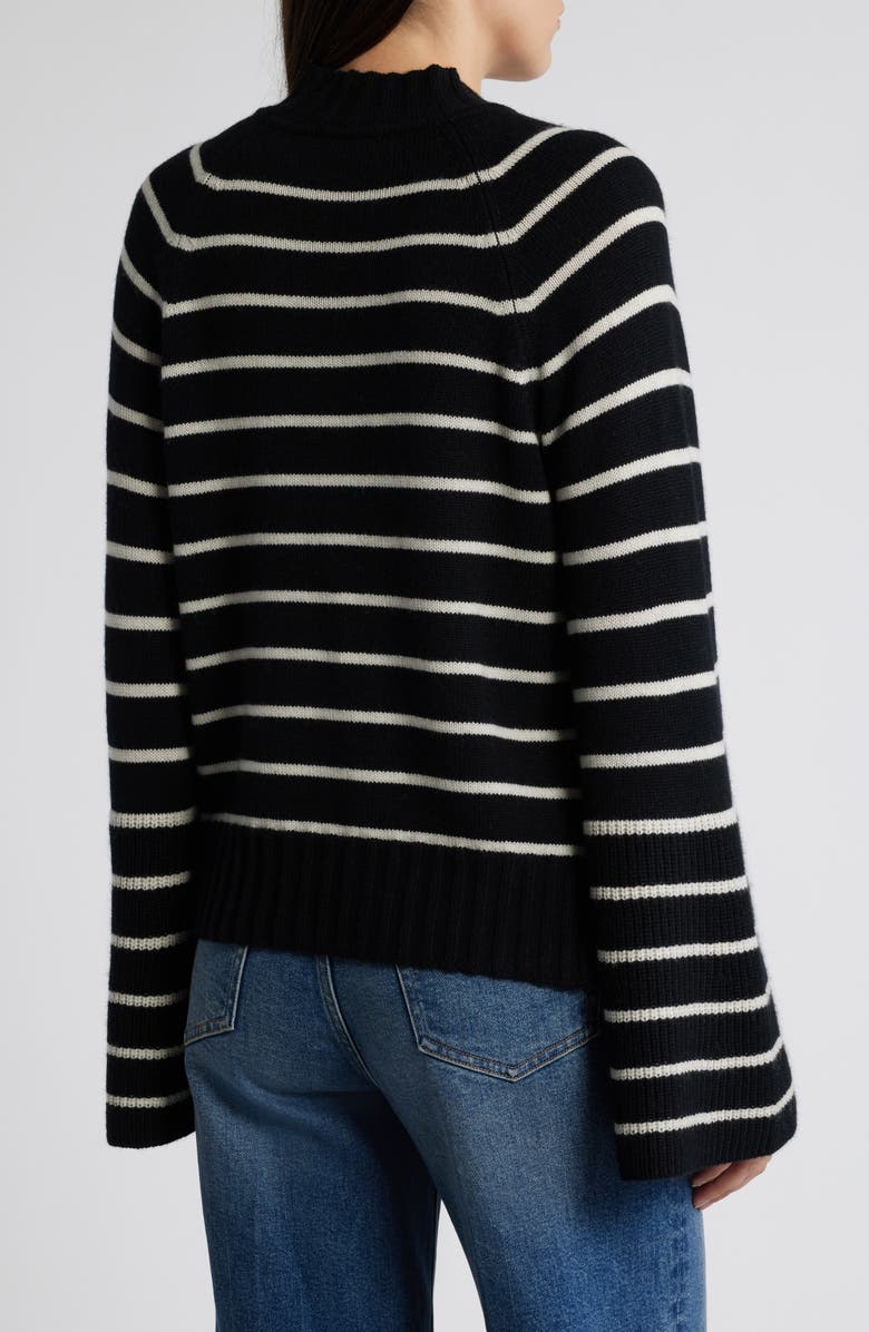 PAIGE Laurel Stripe Fluted Sleeve Sweater, Alternate, color, Black Multi