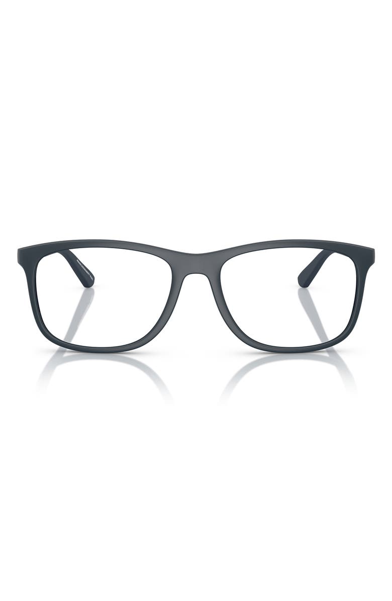 Emporio Armani 53mm Pillow Optical Glasses, Main, color, Matte Dark Blue / Demo Lens