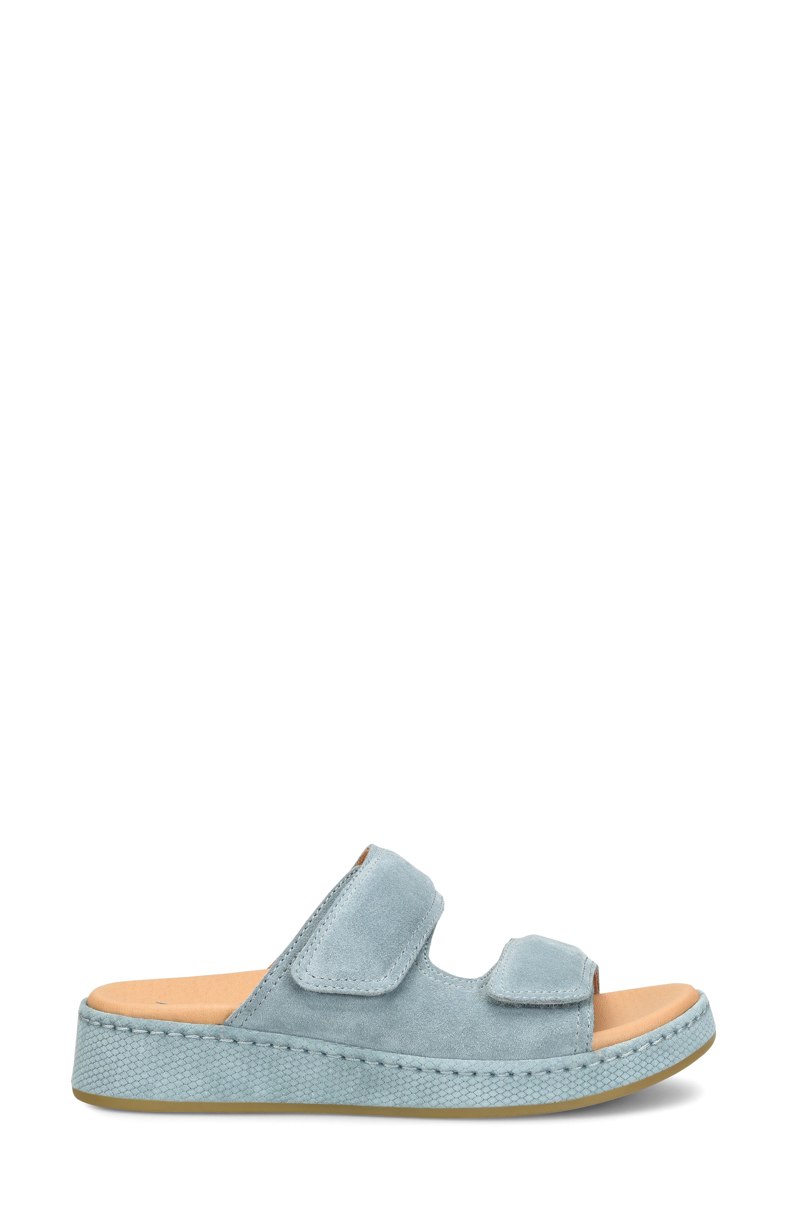 Børn Vivian Wedge Sandal, Alternate, color, Light Blue Suede