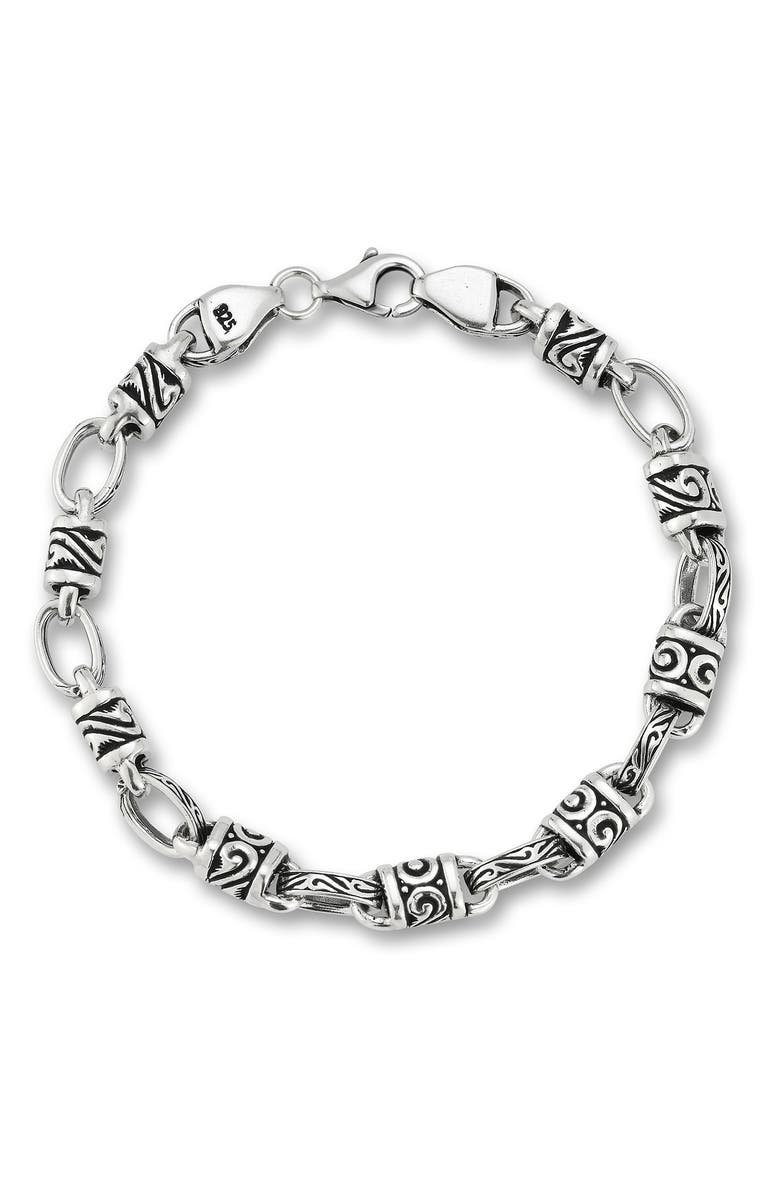 Yield of Men Men's Sterling Silver Oxidized Link Chain Bracelet, Main, color,