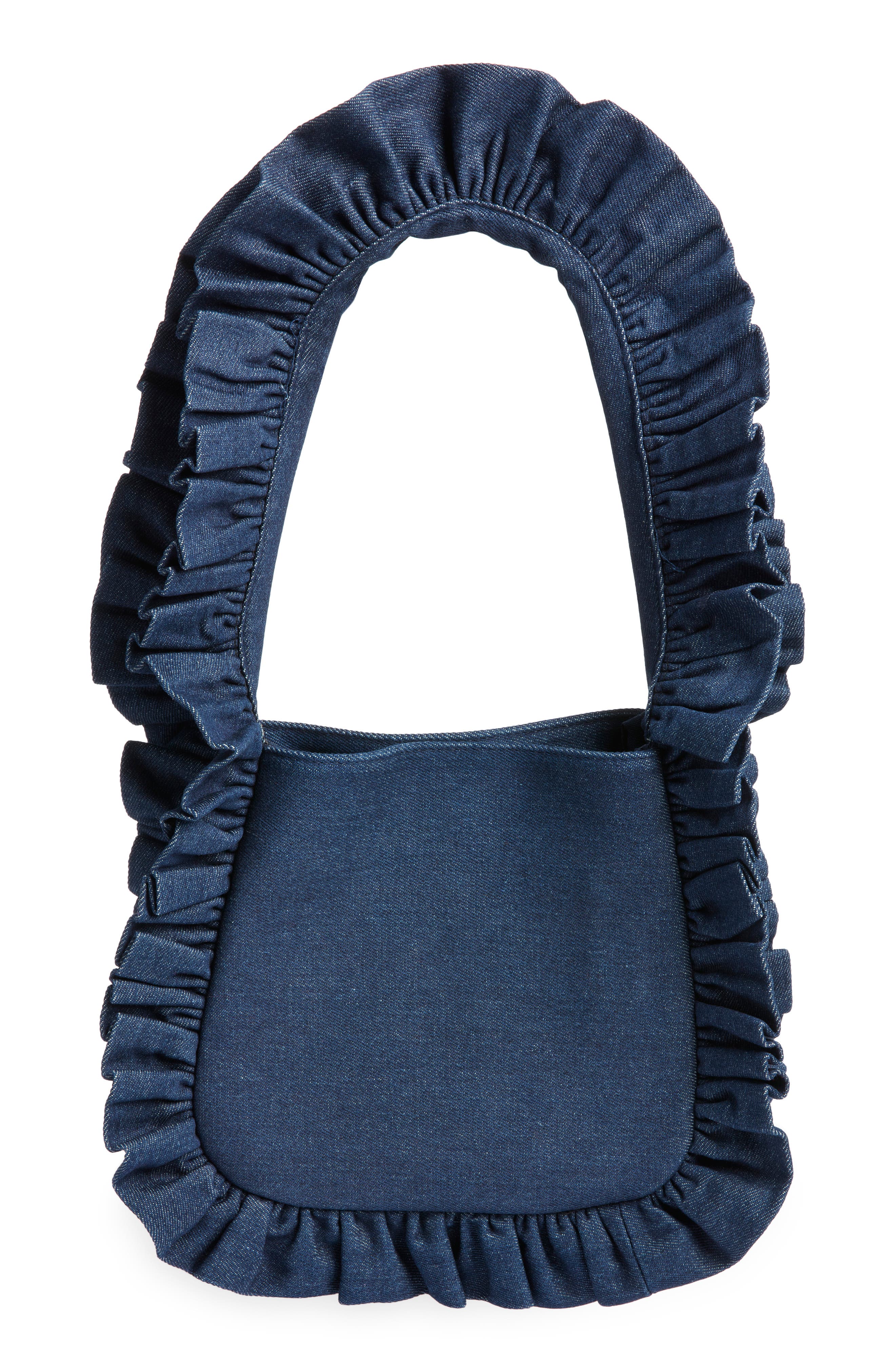Baggy London Original Ruffle Twill Tote, Alternate, color, Denim