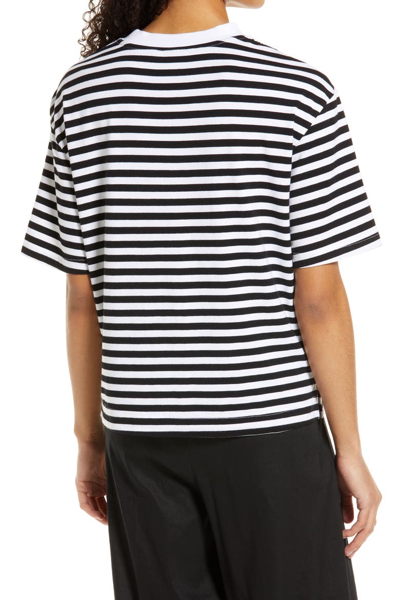 Crewneck T-Shirt, Alternate, color, BLACK- WHITE STRIPE