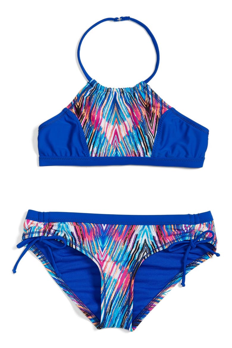 Two-Piece Swimsuit, Main, color, BLUE VIVID COLOR WARP