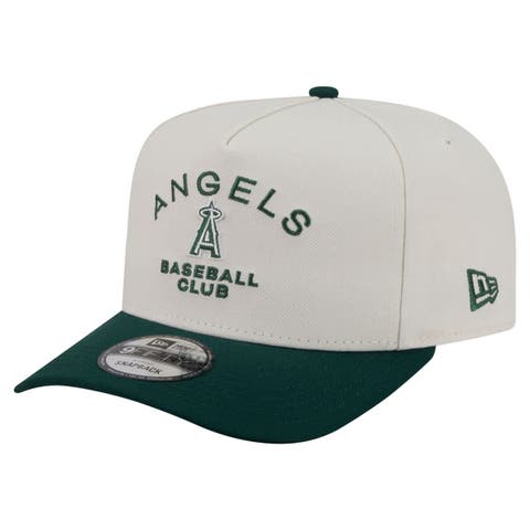 Men's New Era  Cream/Dark Green Los Angeles Angels Chrome A-Frame 9FIFTY Snapback Hat