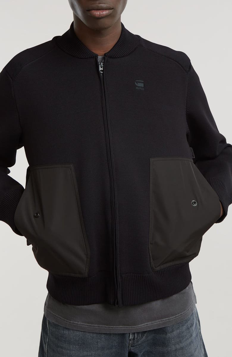 G-STAR Engineered Mix Knit Bomber Jacket, Main, color, 