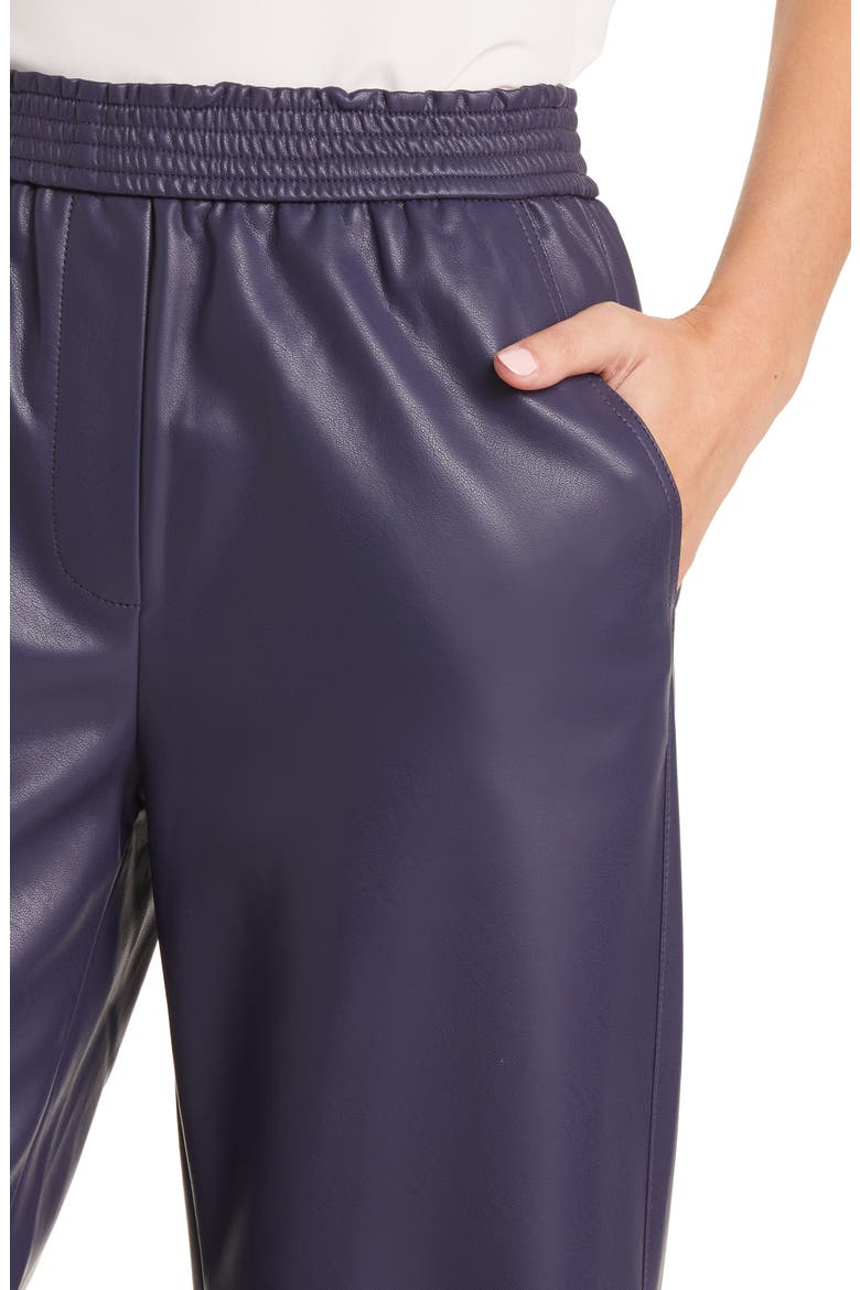 Ariella Faux Leather Pants, Alternate, color, NAVY