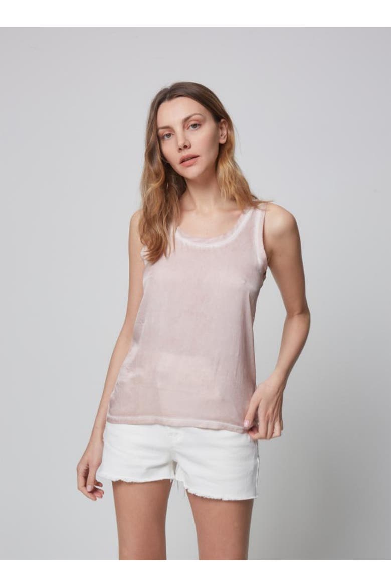 Linen Silk Hand Dye Scoopneck Tank, Main, color, ROSE THE