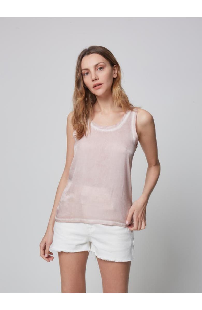 Majestic Filatures Linen Silk Hand Dye Scoopneck Tank, Main, color, Rose The