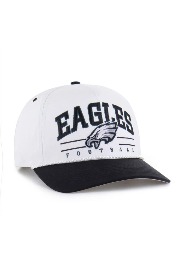 Men's '47 White/Black Philadelphia Eagles Roscoe Two-Toned Hitch Adjustable Hat, Alternate, color, White