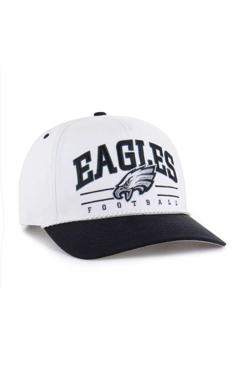 '47 Men's '47 White/Black Philadelphia Eagles Roscoe Two-Toned Hitch Adjustable Hat, Alternate, color, White