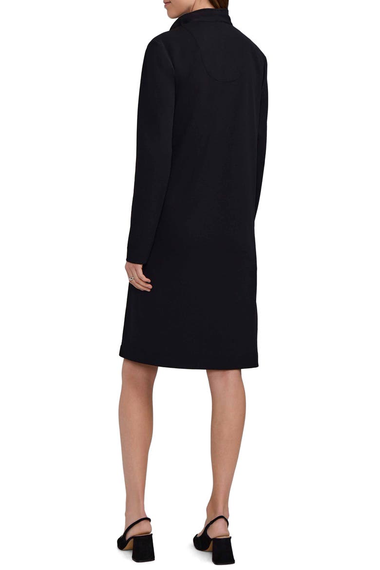 Tammy Long Sleeve Crepe Shirtdress, Alternate, color, BLACK