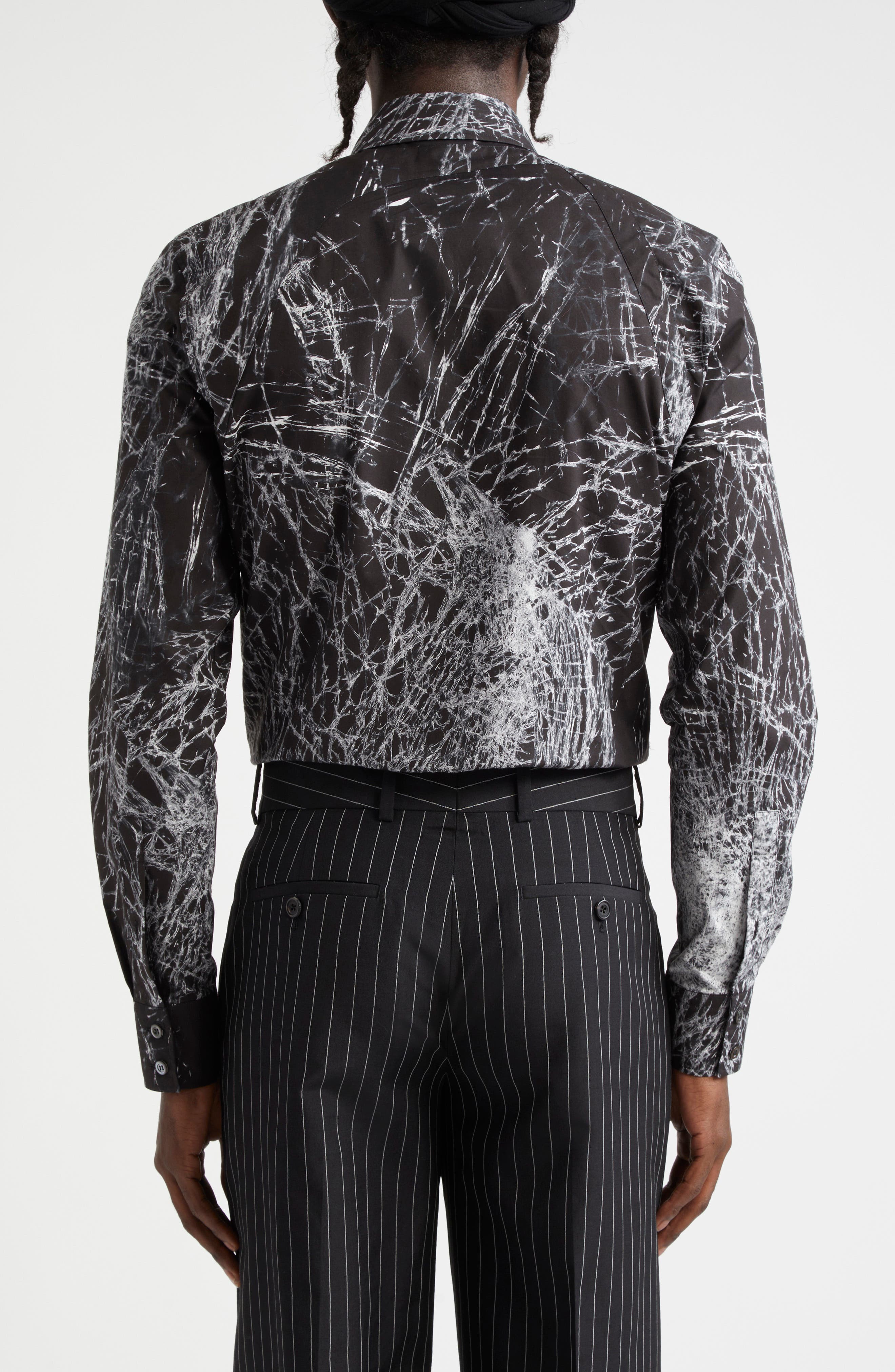 McQueen Harness Smashed Screen Print Button-Up Shirt (Men) | Nordstromrack