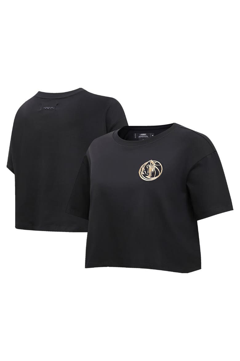 Women's Pro Standard Black Dallas Mavericks Holiday Glam Boxy T-Shirt, Main, color, Black