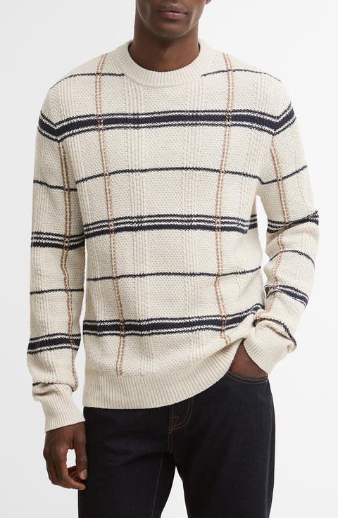 Fasey Cable Tartan Crewneck Sweater