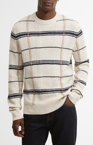 Barbour Fasey Cable Tartan Crewneck Sweater
