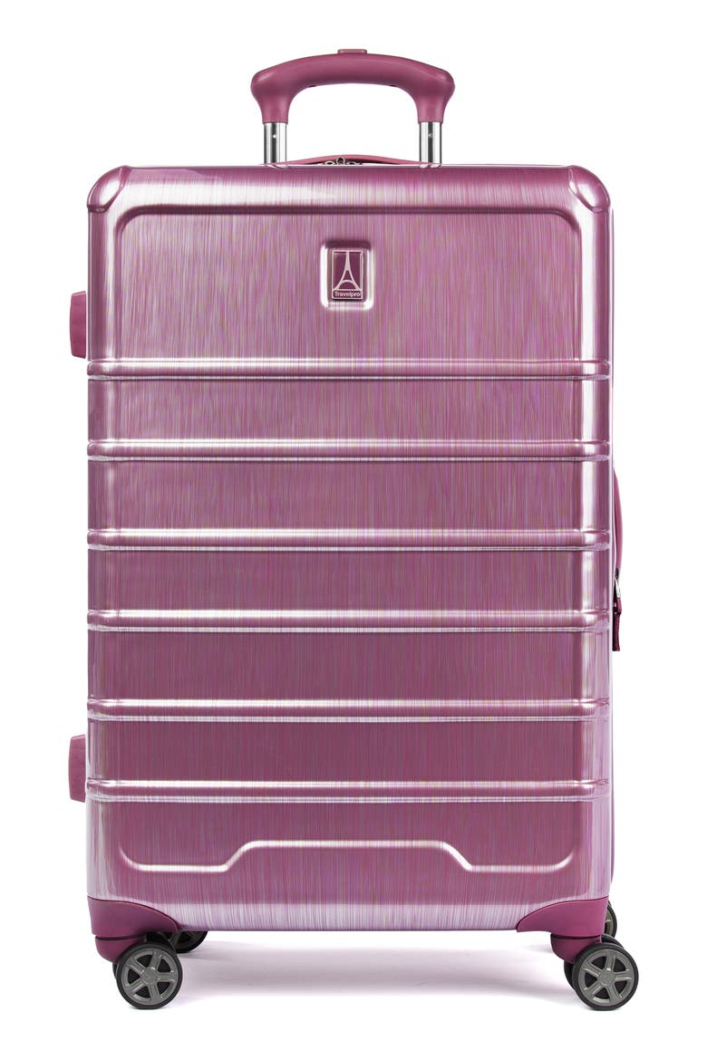 Rollmaster™ Lite 24" Expandable Medium Checked Hardside Spinner Luggage, Main, color, MAGENTA