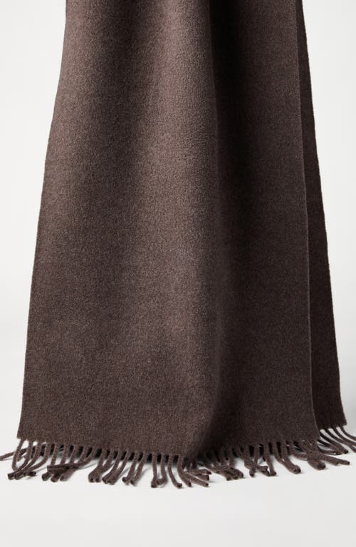 Brunello Cucinelli Fringe Cashmere Scarf In Brown