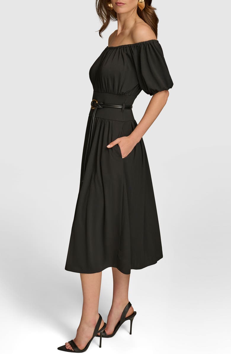 Donna Karan New York Off the Shoulder Midi Dress, Alternate, color, 