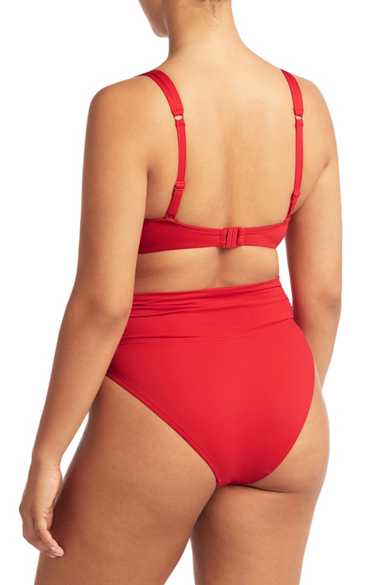 Sea Level Essentials C- & D-Cup Underwire Bikini Top, Alternate, color, Red