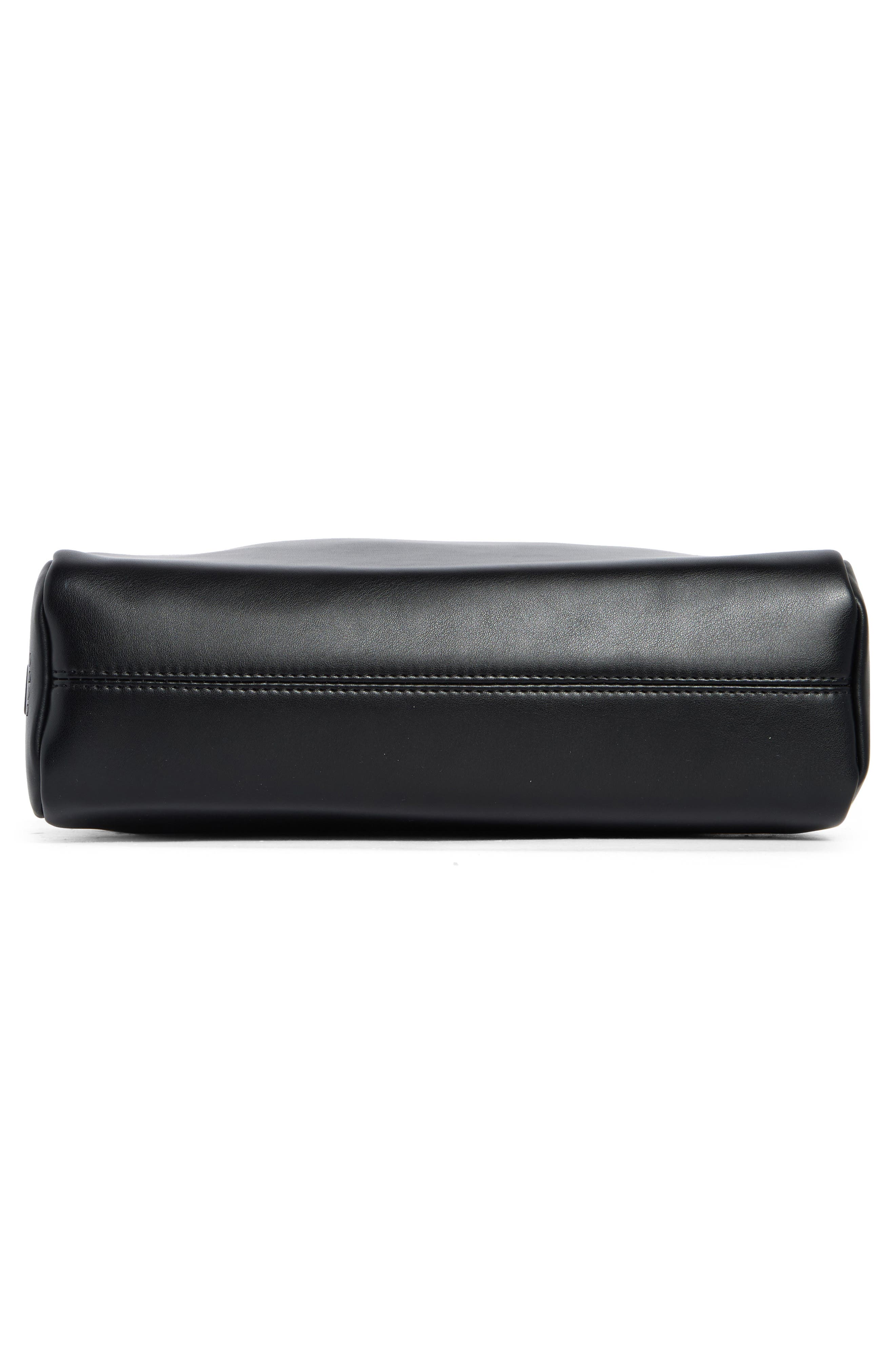 Bowler Faux Leather Shoulder Bag, Alternate, color, BLACK
