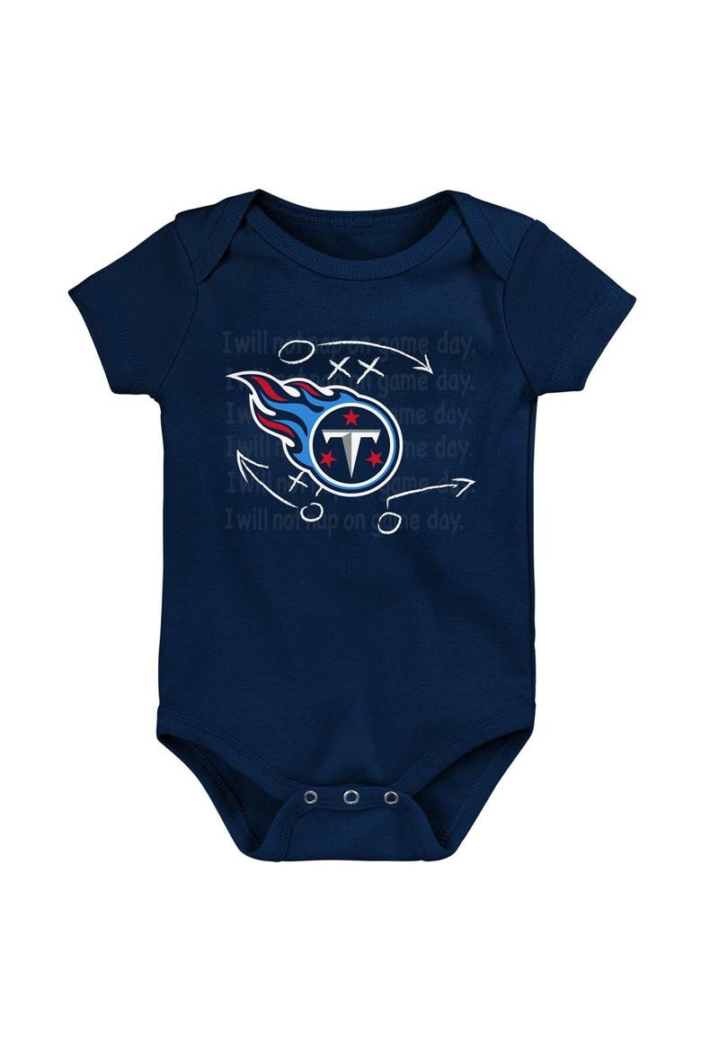 Newborn & Infant Navy/Light Blue/Heather Gray Tennessee Titans Three-Pack Eat, Sleep & Drool Retro Bodysuit Set, Alternate, color, Navy