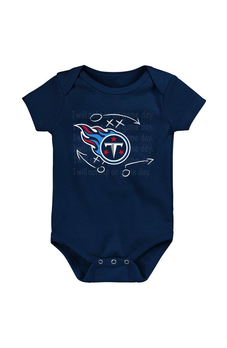 Outerstuff Newborn & Infant Navy/Light Blue/Heather Gray Tennessee Titans Three-Pack Eat, Sleep & Drool Retro Bodysuit Set, Alternate, color, Navy