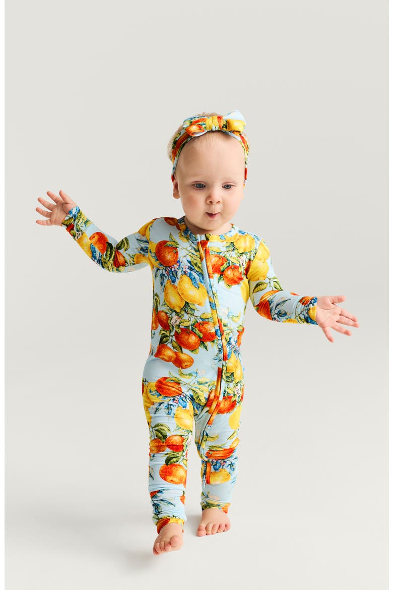 Print Convertible One-Piece Footie, Alternate, color, BLUE