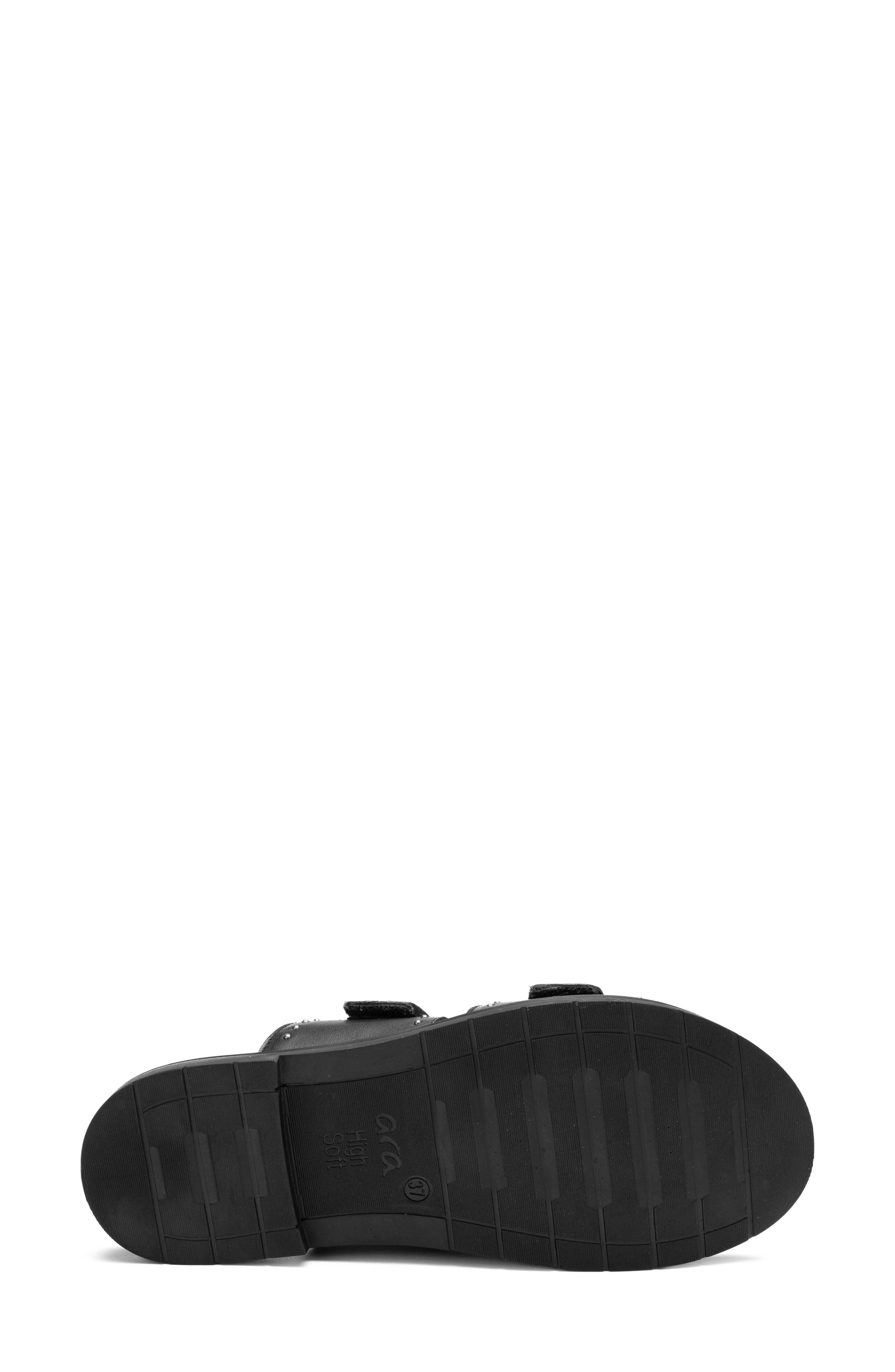 ara Elm Studded Buckle Strap Slide Sandal, Alternate, color, Black