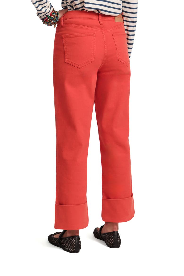 Smarty Cuffed Jeans Solid Denim, Alternate, color, Red