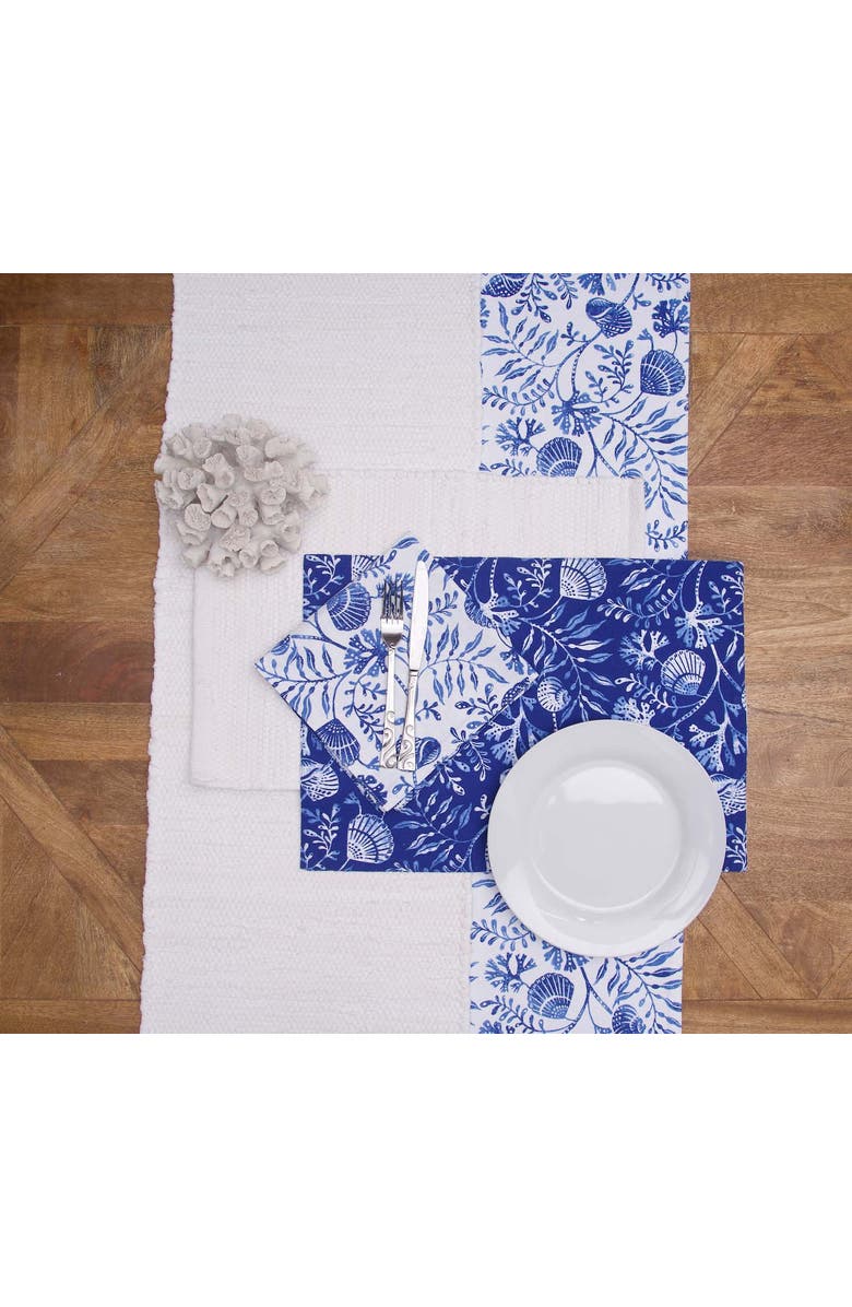 C&F Home White Chindi Plain Solid Machine Washable Table Runner 14" x 72", Alternate, color, White