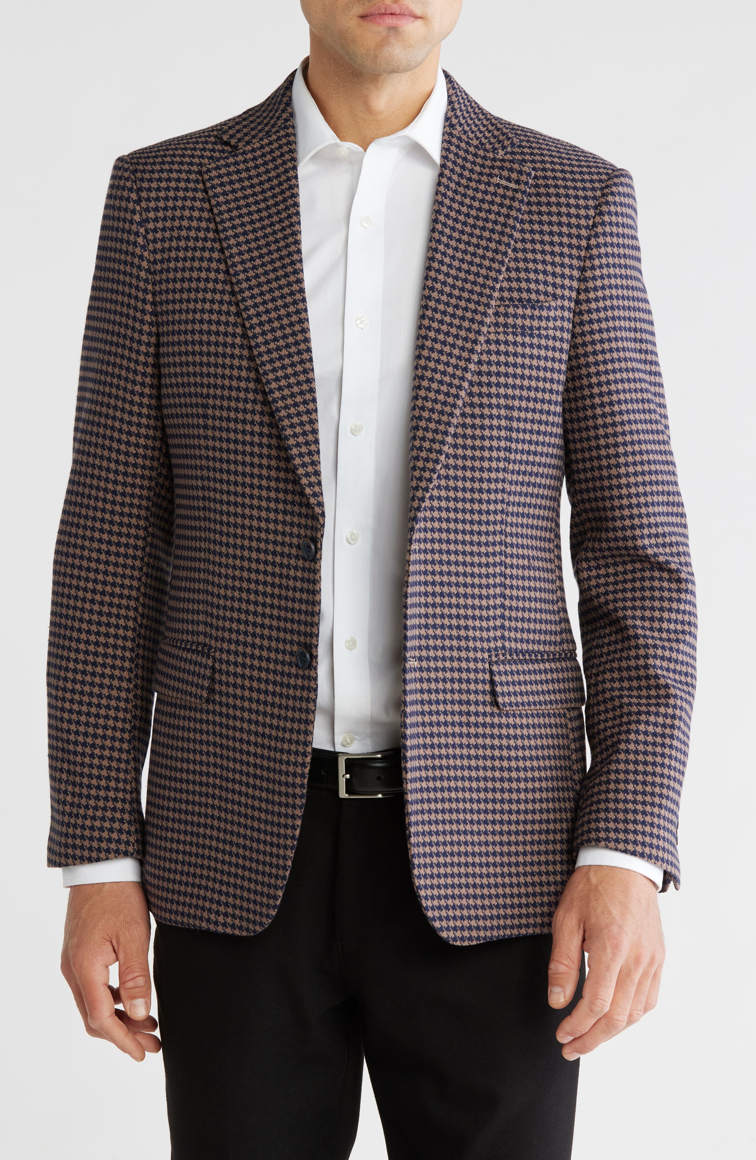 T.R. PREMIUM Houndstooth Slim Fit Blazer