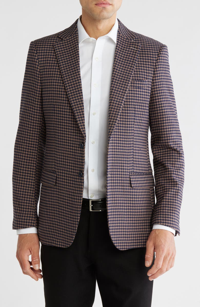 T.R. PREMIUM Houndstooth Slim Fit Blazer, Main, color,