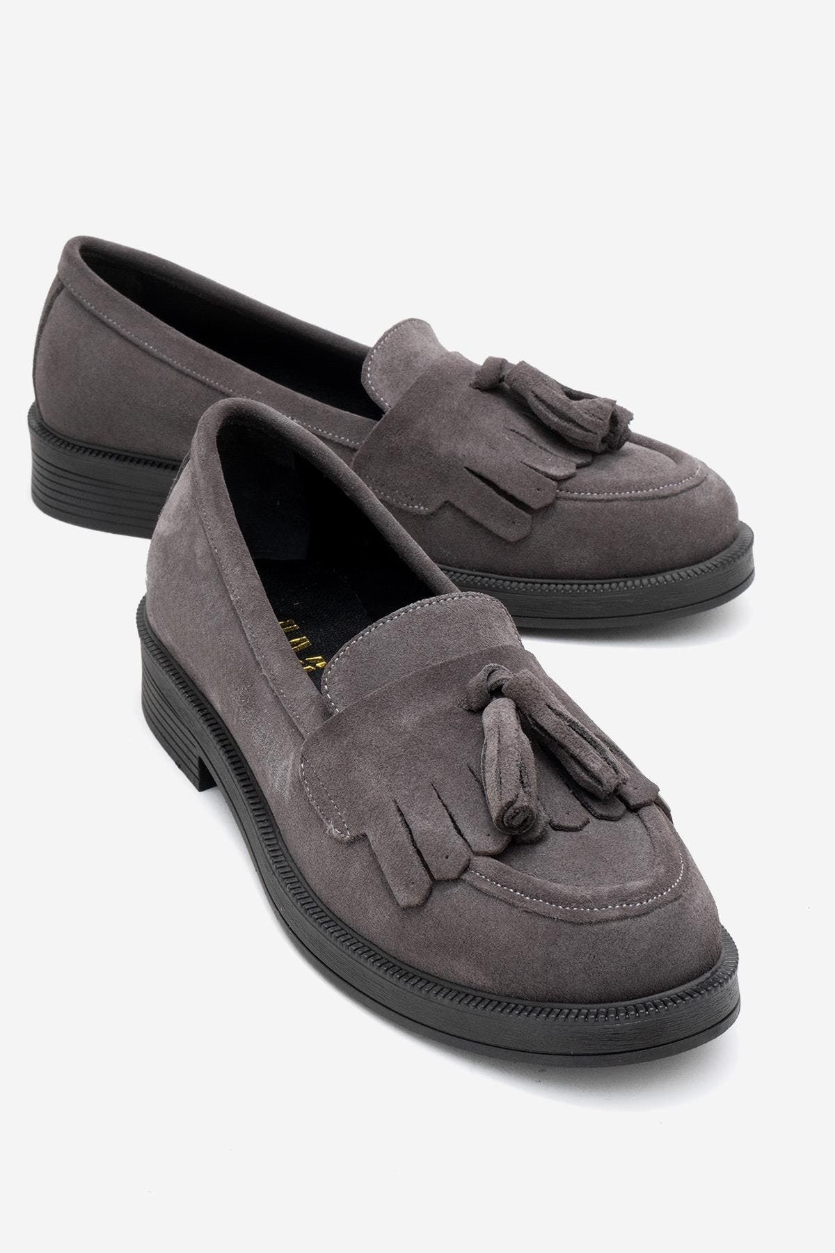 Grey Suede Leather