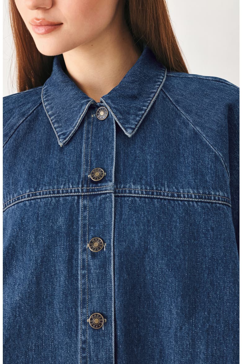 Denim Cape Jacket, Alternate, color, MEDIUM DENIM
