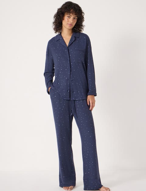 Ribbed Modal Star Printed Pyjamas