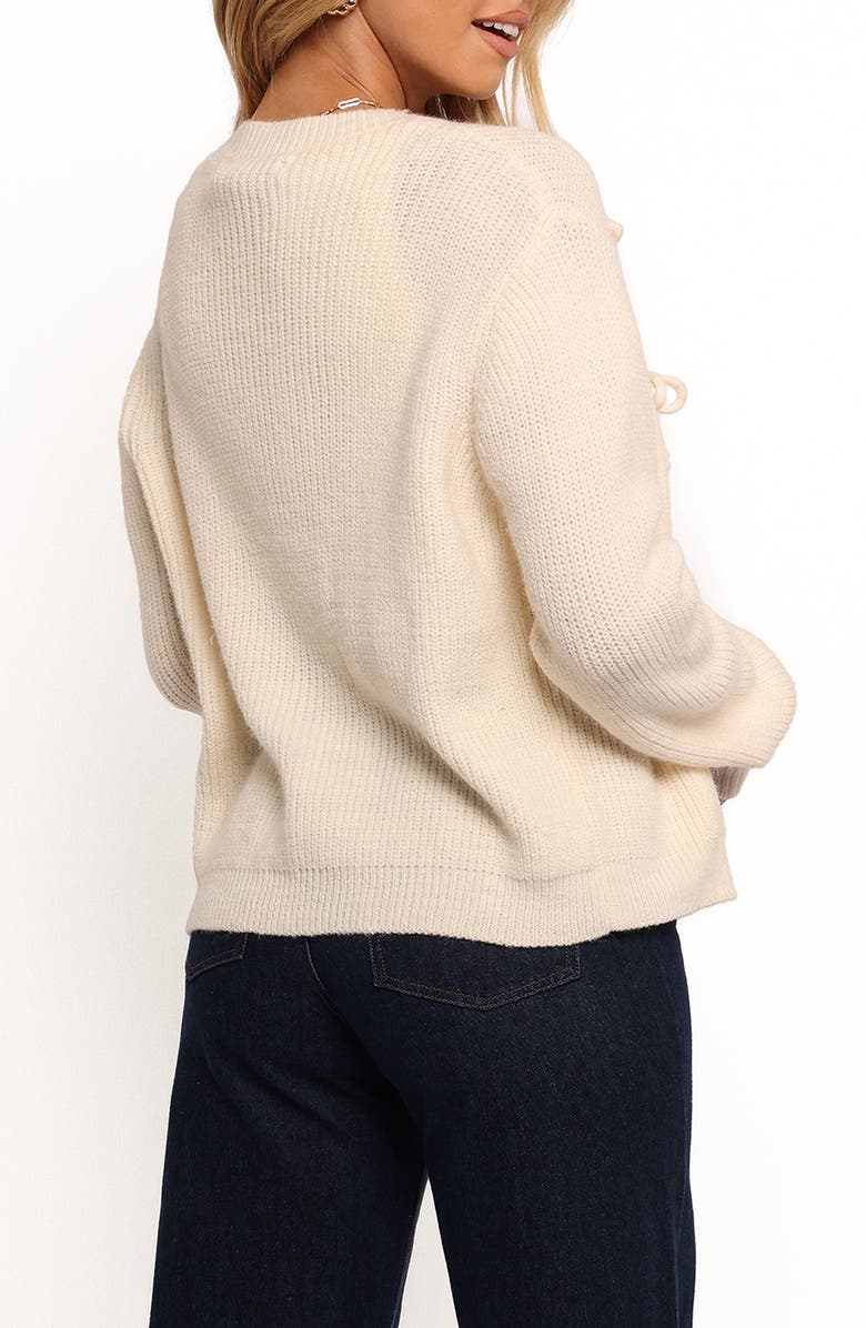 Petal & Pup Wilde Bow Front Cardigan, Alternate, color, Off White