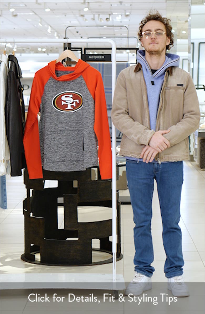 Women's G-III 4Her by Carl Banks Heathered Gray/Scarlet San Francisco 49ers Championship Ring Pullover Hoodie, sales video thumbnail