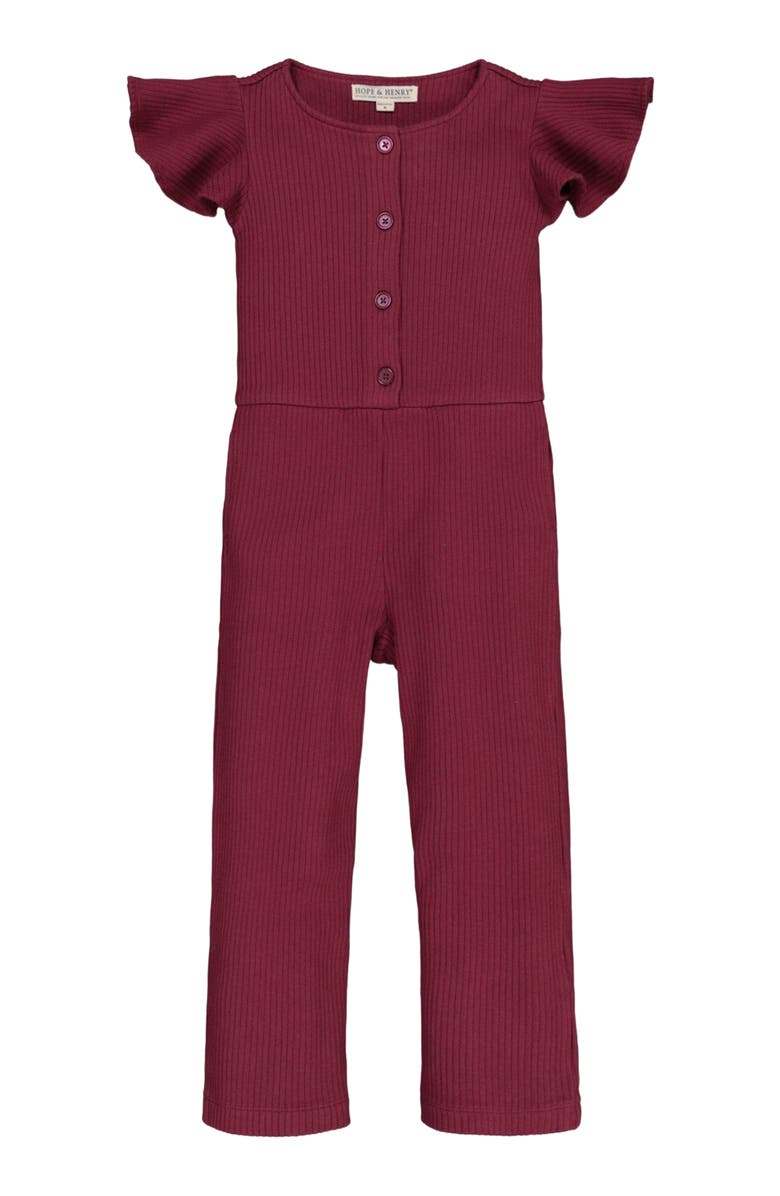 Hope & Henry Baby Girls' Rib Knit Jumpsuit, Infant, Main, color, 