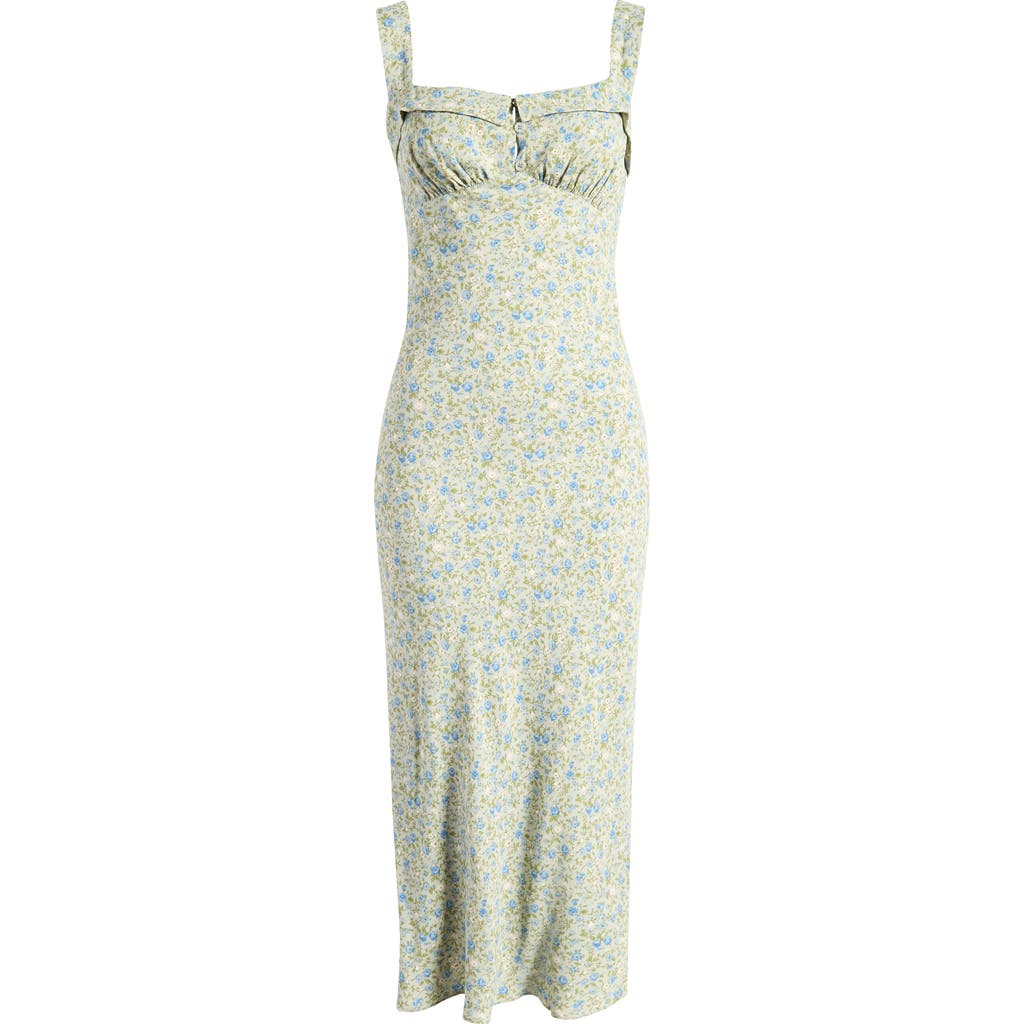 Reformation Tancy Button Front Midi Dress In Animal Print