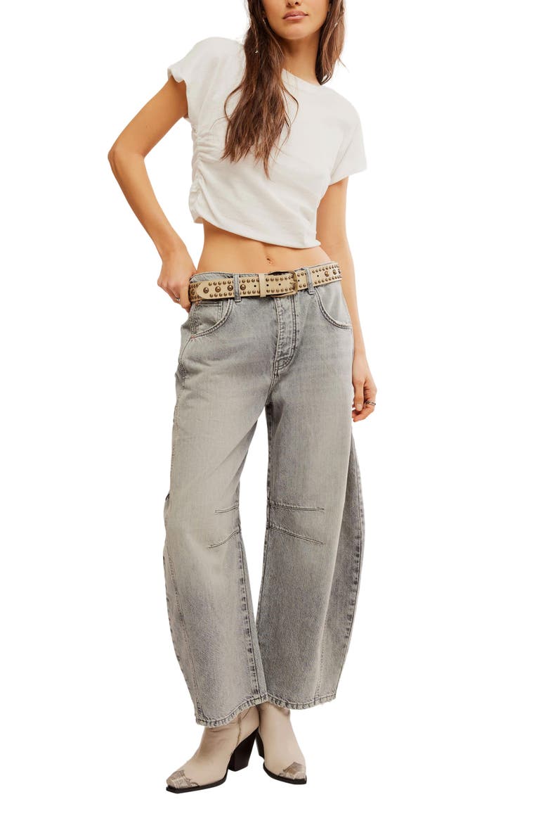 Good Luck Barrel Jeans, Alternate, color, DARK GREY