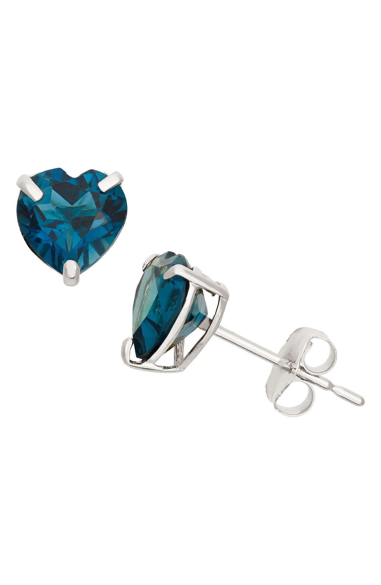 FZN 10K Gold Topaz Heart Stud Earrings