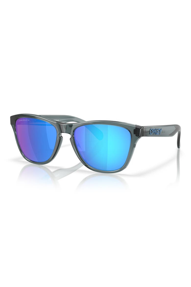 53mm Prizm™ Polarized Round Sunglasses, Alternate, color, CRYSTAL BLACK / SAPPHIRE POLAR